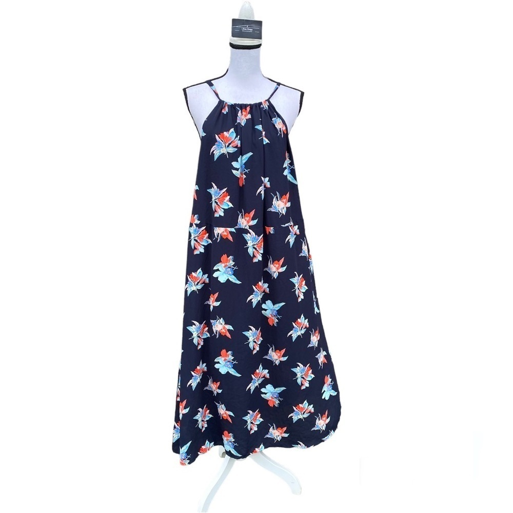 Ava & Vic Navy Floral Maxi Sundress Size 1X